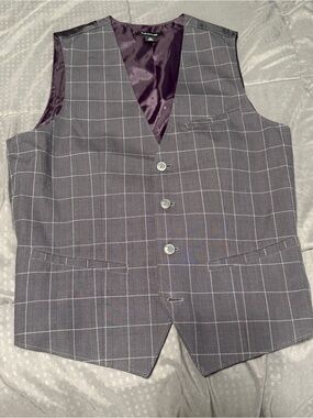 Men's Small Dress Vest by Structure Gray Vest Size S/C